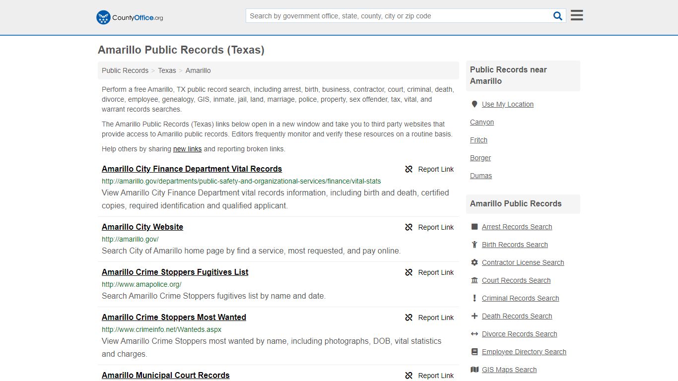 Public Records - Amarillo, TX (Business, Criminal, GIS, Property ...